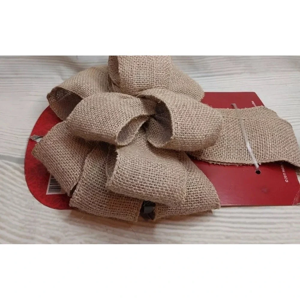 New! Christmas Large Burlap Bow Decoration 9 x 14